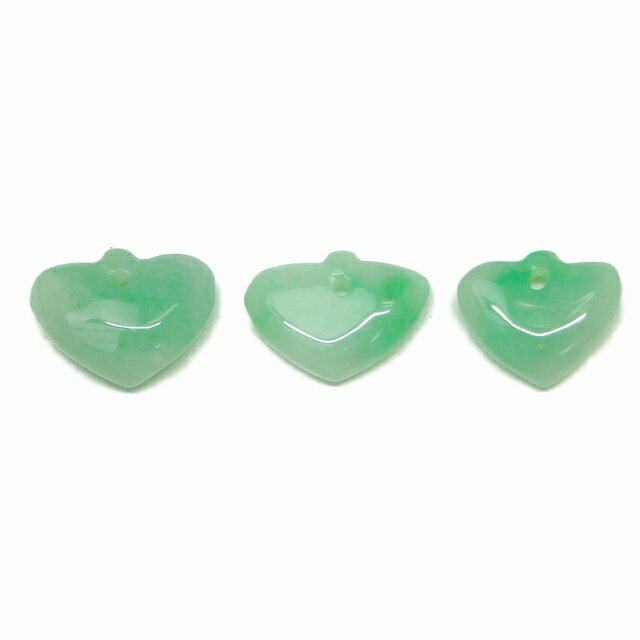 g3-15G　　今月30%off ミャンマー翡翠 ペンダントトップ ハート 14mm×11mm〜18mm×12mm 1個売り 送料無料 ミャンマー産 天然石 パワーストーン