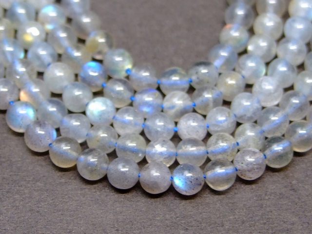 g3-211W　　4mm A ラブラドライト 1連39cm 通し針、解説書、1mゴム付き 鑑別済・本物保証 送料無料 天然石 パワーストーン