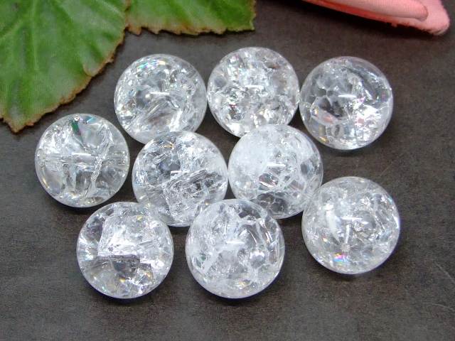 g3-1647G　　今月の半額 虹入り 16mm~17mm 1粒売り クラック水晶 クリスタル クォーツ 爆裂水晶 送料無料有 天然石 パワーストーン