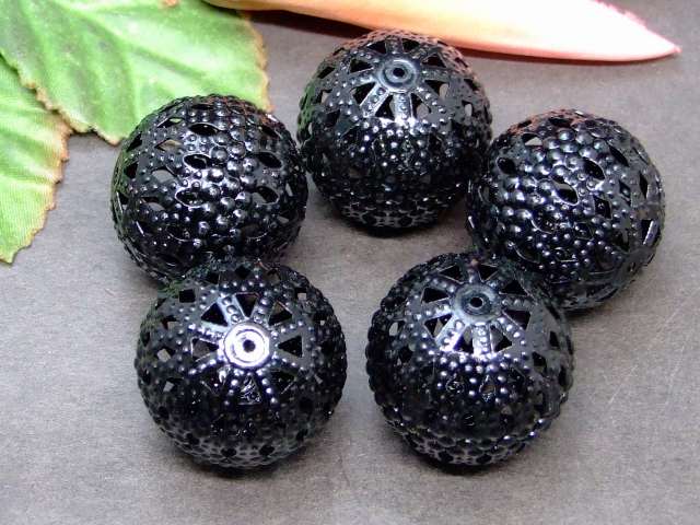 61368　　今月80%OFF 座金 25mm 1個売り 黒 ブラック 透かし 飾り パーツ 在庫処分 送料無料有 天然石 パワーストーン