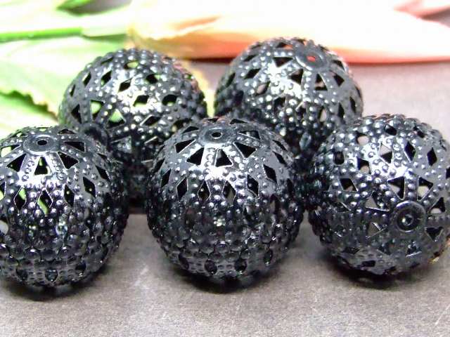 61368　　今月80%OFF 座金 25mm 1個売り 黒 ブラック 透かし 飾り パーツ 在庫処分 送料無料有 天然石 パワーストーン