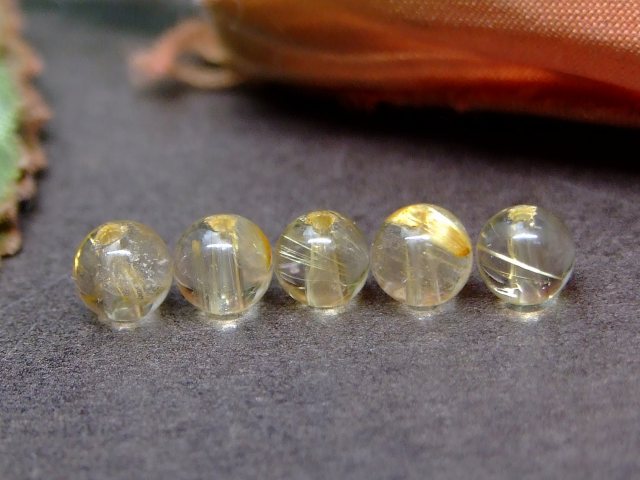 61456　　4mm AA 1粒売り タイチンルチルクォーツ 針水晶 送料無料有 ブラジル産 天然石 パワーストーン