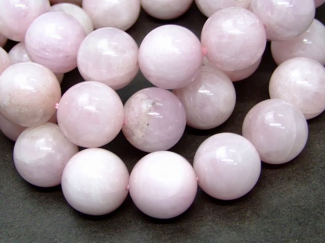 g3-885D　　今月の半額 14mm A クンツァイト ブレスレット 内径17cm 鑑別済 本物保証 ポーチ付き 送料無料 ブラジル産 天然石 パワーストーン