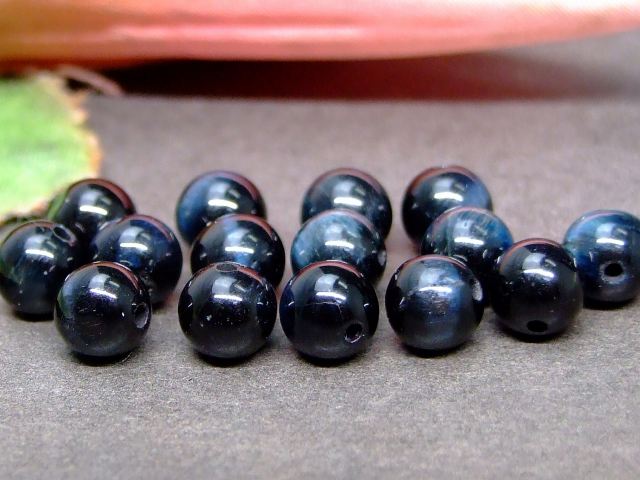 62720　　今月の半額 ブルータイガーアイ 青虎目石 6mm わけあり 1粒売り 南アフリ...