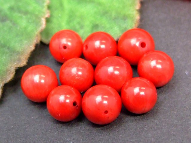 g3-341R　　8mm A 1粒売り 赤珊瑚 サンゴ コーラル 染め 送料無料有 アフリカ産 天然石 パワーストーン