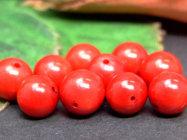 g3-341R　　8mm A 1粒売り 赤珊瑚 サンゴ コーラル 染め 送料無料有 アフリカ産 天然石 パワーストーン