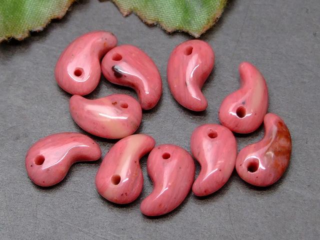 49542　　勾玉 10mm×6mm 5A 1個売り ピーモンタイト 別名シリシャスシスト 送料無料有 天然石 パワーストーン