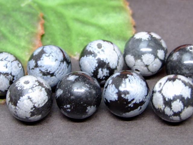 g3-389G　　スノーフレークオブシディアン 12mm 1粒売り アメリカ産 送料無料有 天然石 パワーストーン