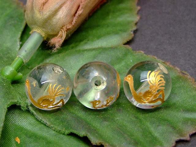 63497　　今月の半額 わけあり 水晶 12mm 1粒売り ダチョウ エミュー 金彫 手彫り クリスタル クォーツ 送料無料有 天然石 パワーストーン