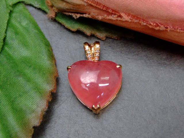 63802　　今月の半額 インカローズ 18金 ダイヤモンド 14mm×13mm ペンダントトップ 送料無料 アルゼンチン産 天然石 パワーストーン