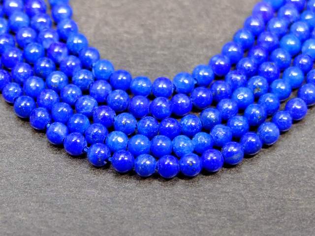 g3-804K　　2mm AAA ラピスラズリ 瑠璃石 1連39cm 通し針、解説書、1mゴム付き 鑑別済・本物保証 送料無料 天然石 パワーストーン