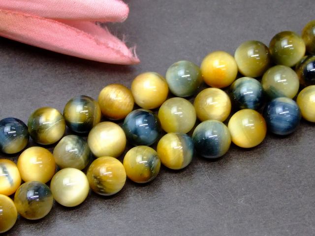 g3-2118C　　青金虎目石 タイガーアイ 8mm AA 1連39cm 通し針、解説書、1mゴム付き 送料無料 南アフリカ共和国産 天然石 パワーストーン