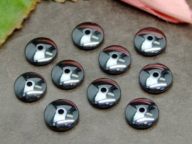 g3-832K　　ヘマタイト 10mm×3mm 10粒セット そろばん ソロバン 磁気なし 送料無料有 天然石 パワーストーン