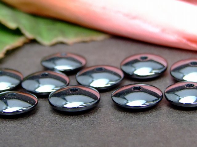 g3-832K　　ヘマタイト 10mm×3mm 10粒セット そろばん ソロバン 磁気なし 送料無料有 天然石 パワーストーン