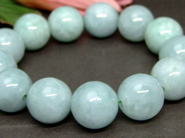 64494　　ミャンマー翡翠 ヒスイ 18mm ブレスレット 内径18cm 鑑別済・本物保証 ポーチ付き 送料無料 ミャンマー産 天然石 パワーストーン