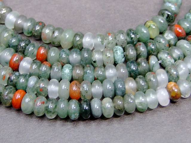 g3-3372E　　アフリカブラッドストーン 4mm×2mm ソロバン 算盤 そろばん 1連38cm 通し針、解説書、1mゴム付き 送料無料 天然石 パワーストーン