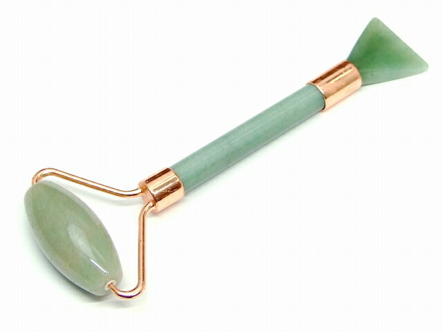 k3-3G　　アベンチュリン 150mm かっさマッサージ 小顔 美顔ローラー ヘラ マッサージ棒 ピンクゴール..