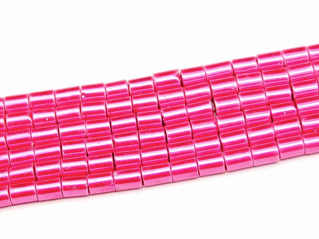乐天商城 - H3-32G　　工場処分品特価 今月半額以下 わけあり ビビッドピンク ヘマタイト 磁気有 8mm×6mm 1連78cm 通し針、解説書、1mゴム付き 送料無料有 イギリス産 天然石 パワーストーン