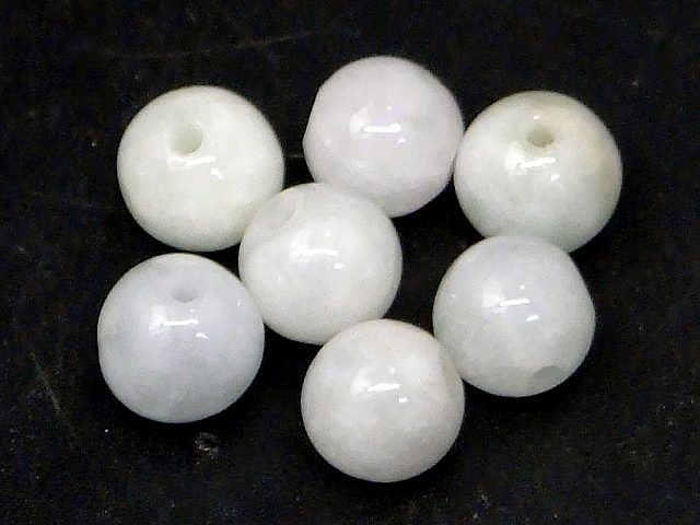 g3-18K　　今月の半額 わけあり ミャンマー翡翠 ヒスイ 6mm 7粒セット 本物保証 送料無料有 ミャンマー..