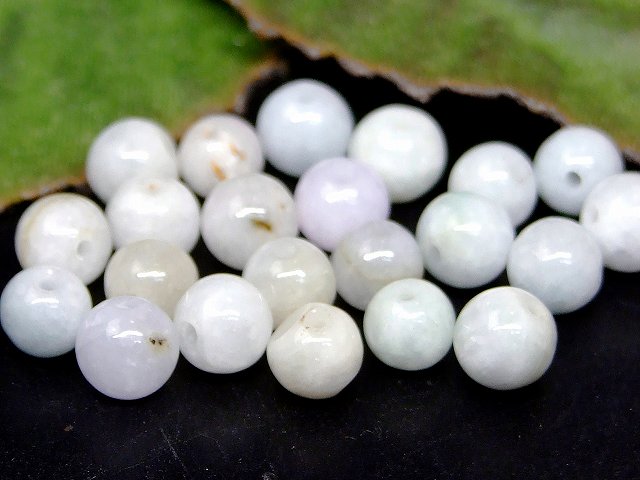 g3-18K　　今月の半額 わけあり ミャンマー翡翠 ヒスイ 6mm 7粒セット 本物保証 送料無料有 ミャンマー産 天然石 パワーストーン