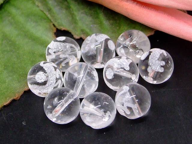 68407　　今月30%off わけあり 水晶 10mm 1粒売り 白虎彫り 素彫り クリスタル クォーツ 送料無料有 ブラジル産 天然石 パワーストーン