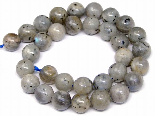 g3-213Q　　今月の半額 ラブラドライト A- 12mm 1連39cm 曹長灰 通し針、解説書、1mゴム付き 鑑別済・本物保証 送料無料 天然石 パワーストーン