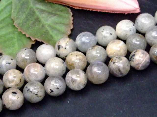 g3-213Q　　今月の半額 ラブラドライト A- 12mm 1連39cm 曹長灰 通し針、解説書、1mゴム付き 鑑別済・本物保証 送料無料 天然石 パワーストーン
