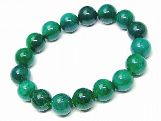 g3-960F　　緑龍紋瑪瑙 メノウ アゲート 12mm AA ブレスレット 内径調節可 送料無料 天然石 パワースト..
