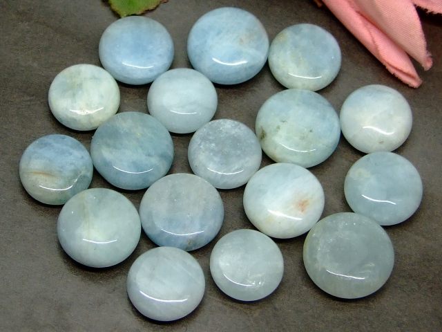 65238　　アクアマリン 藍玉 12mm～18mm 原石 10個セット 穴なし 送料無料有 ブラジル産 天然石 パワーストーン