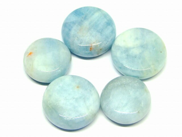 65239　　アクアマリン 藍玉 16mm～22mm 原石 5個セット 穴なし 送料無料有 ブラジル産 天然石 パワーストーン