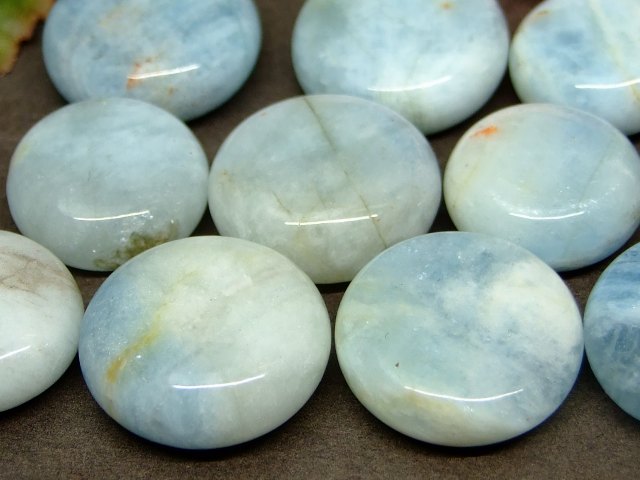 65239　　アクアマリン 藍玉 16mm～22mm 原石 5個セット 穴なし 送料無料有 ブラジル産 天然石 パワーストーン