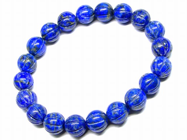 65750　　ラピスラズリ 瑠璃石 9mm 3A ブレスレット 内径17cm ポーチ付き 送料無料 パキスタン産 天然石 パワーストーン
