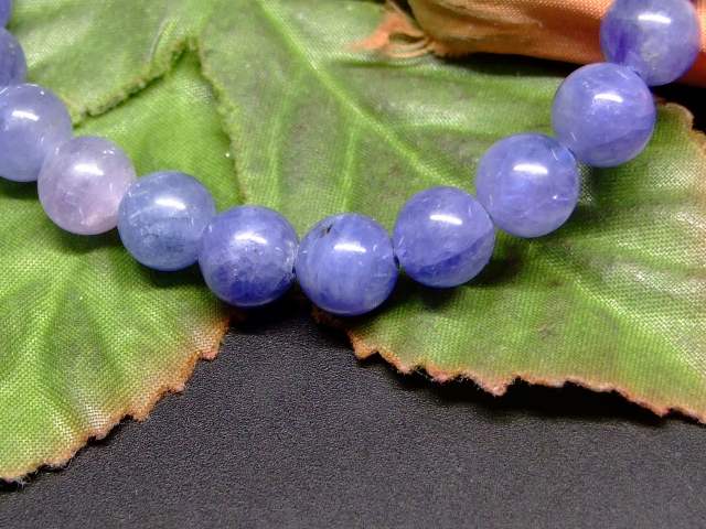 65730　　タンザナイト 8mm 4A ブレスレット 内径18cm ポーチ付き 送料無料 タンザニア産 天然石 パワーストーン