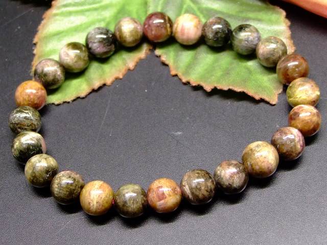 65570　　キャッツアイトルマリン 電気石 8mm 2A ブレスレット 内径17cm ポーチ付き 送料無料 ブラジル産 天然石 パワーストーン