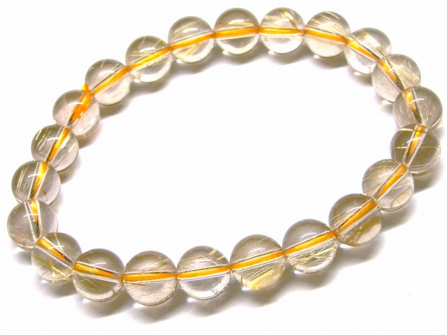 65589　　タイチンルチルクォーツ 針水晶 8mm AA+ ブレスレット 内径17cm ポーチ付き 送料無料 ブラジル産 天然石 パワーストーン