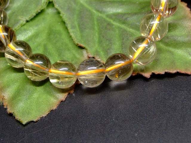 65589　　タイチンルチルクォーツ 針水晶 8mm AA+ ブレスレット 内径17cm ポーチ付き 送料無料 ブラジル産 天然石 パワーストーン