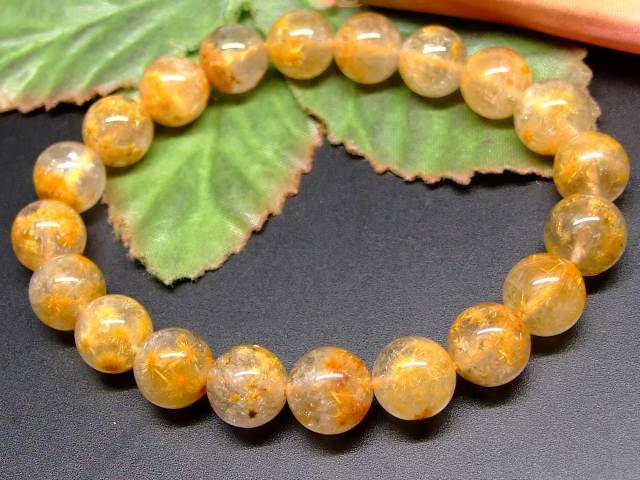 65687　　菊花タイチンルチルクォーツ 針水晶 9mm 3A ブレスレット 内径17cm ポーチ付き 送料無料 ブラジル産 天然石 パワーストーン