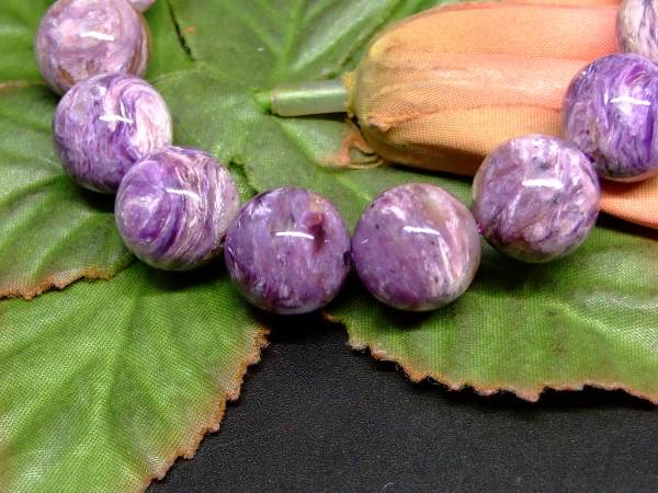 65839　　チャロアイト 13mm 4A+ ブレスレット 内径18cm ポーチ付き 送料無料 天然石 パワーストーン