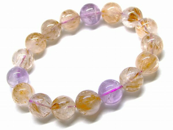 65869　　ゲーサイト イン クォーツ 12mm AA ブレスレット 内径18cm ポーチ付き 送料無料 天然石 パワーストーン