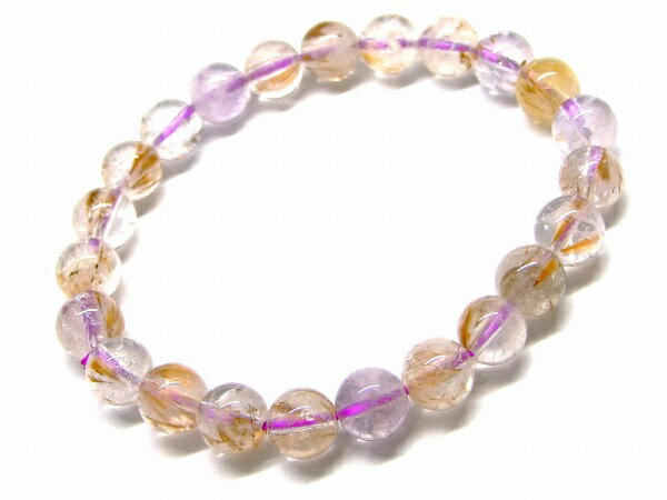 65873　　ゲーサイト イン クォーツ 8mm AA ブレスレット 内径17cm ポーチ付き 送料無料 天然石 パワーストーン