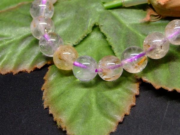 65873　　ゲーサイト イン クォーツ 8mm AA ブレスレット 内径17cm ポーチ付き 送料無料 天然石 パワーストーン