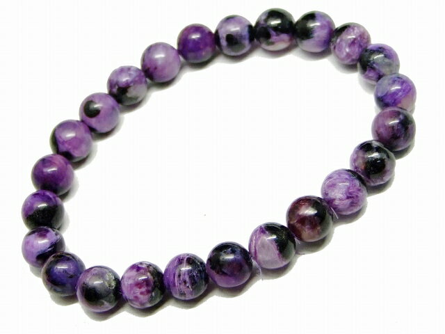 65370　　チャロアイト 8mm A ブレスレット 内径17cm ポーチ付き 送料無料 天然石 パワーストーン