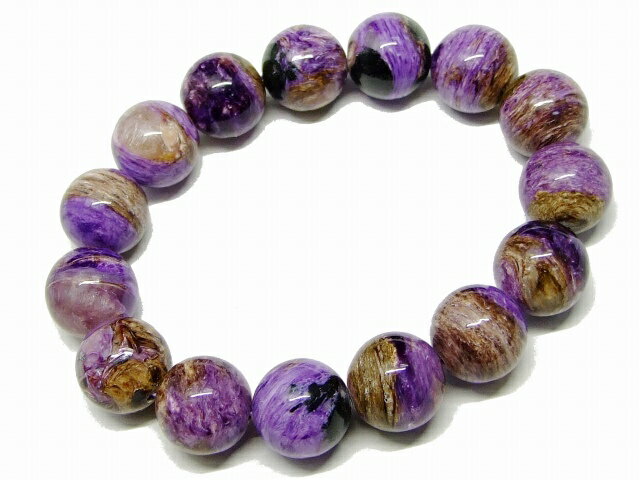 65391　　チャロアイト 15mm A+ ブレスレット 内径18cm ポーチ付き 送料無料 天然石 パワーストーン