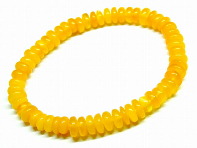 65546 8mm×3mm 4A 蜜蝋ハニーアンバー ソロバン ブレスレット 内径17cm ポーチ付き 鑑別済・本物保証 送料無料 ロシア産 天然石 パワーストーン