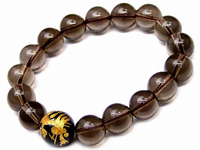 天然石スモーキークォーツ 龍彫りタワー置物 No.2260 置物 ブルー