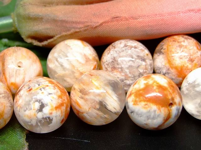 66327　　セリサイト イン クォーツ 12mm 4A 1粒売り 絹雲母入り水晶 送料無料有 マダガスカル産 天然石 パワーストーン