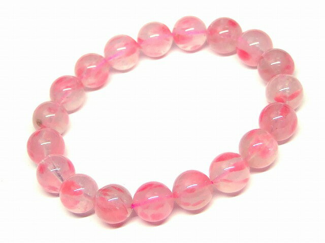 66344　　ロードナイトシリカ 10mm〜11mm 5A ブレスレット 内径18cm 薔薇輝石 ポーチ付き 送料無料 ブラジル産 天然石 パワーストーン