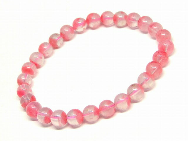 66340　　ロードナイトシリカ 6mm〜7mm 5A ブレスレット 内径17cm 薔薇輝石 ポーチ付き 送料無料 ブラジル産 天然石 パワーストーン