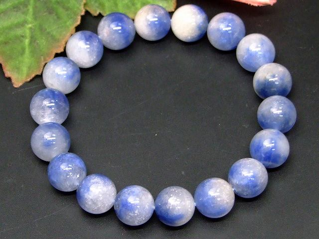 66350　　デュモルチェライト 12mm AAA ブレスレット 内径18cm 送料無料 ブラジル産 天然石 パワーストーン
