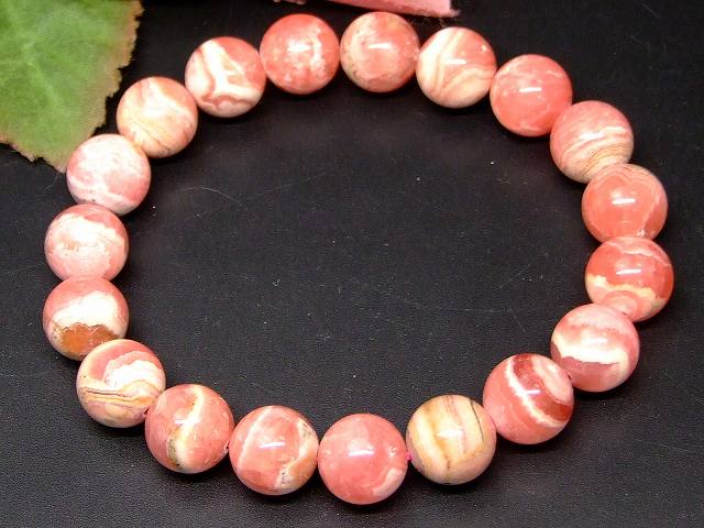 g3-617K　　インカローズ 11mm A ブレスレット 内径18cm 鑑別済・本物保証 ポーチ付き 送料無料 アルゼンチン産 天然石 パワーストーン